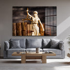 Adaletin Simgesi Lady Justice Cam Tablo | Hukuk Temalı Lüks Duvar Dekoru
