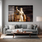 Adaletin Simgesi Lady Justice Cam Tablo | Hukuk Temalı Lüks Duvar Dekoru