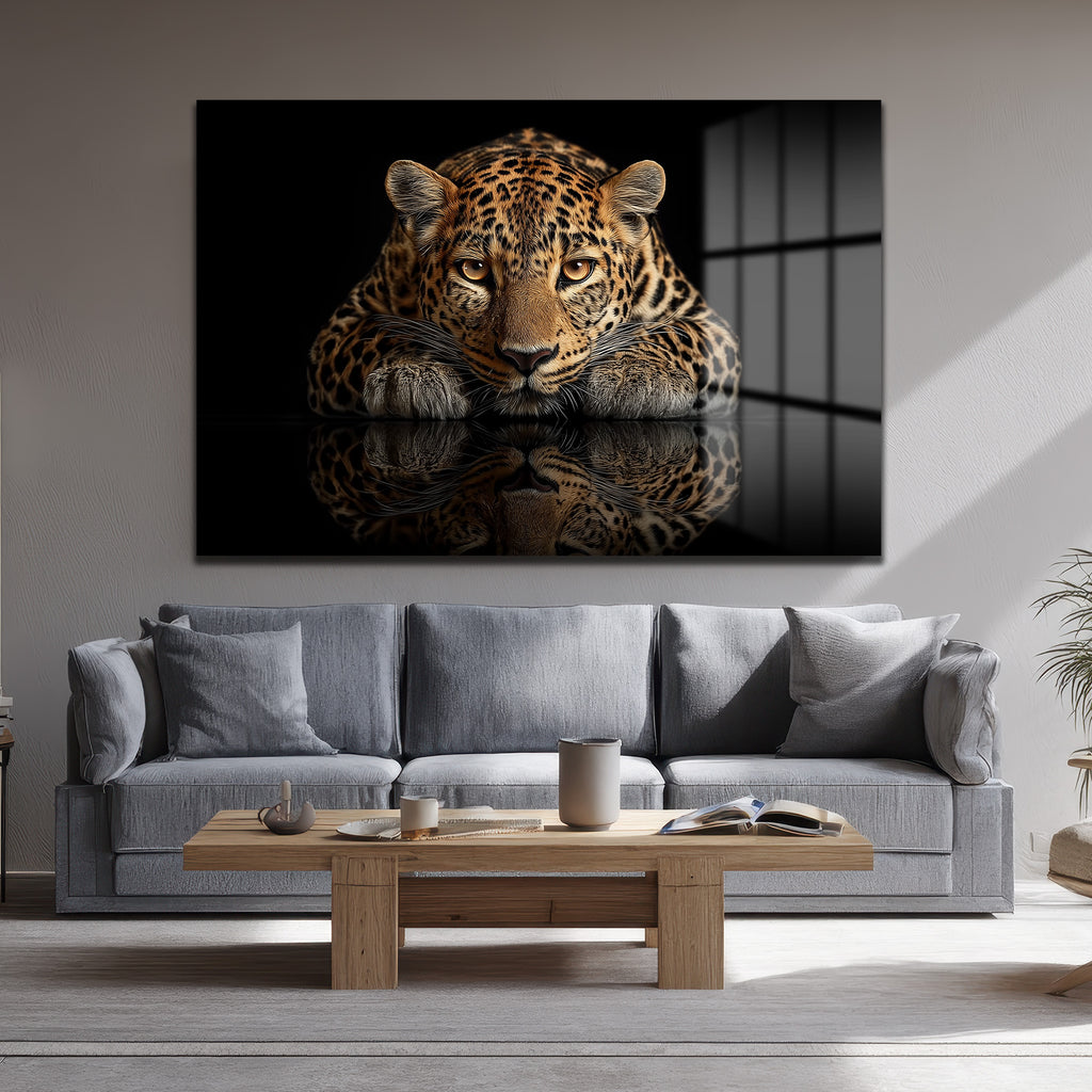 Asil Bakış: Leopar Temalı Modern Temperli Cam Tablo