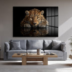 Asil Bakış: Leopar Temalı Modern Temperli Cam Tablo
