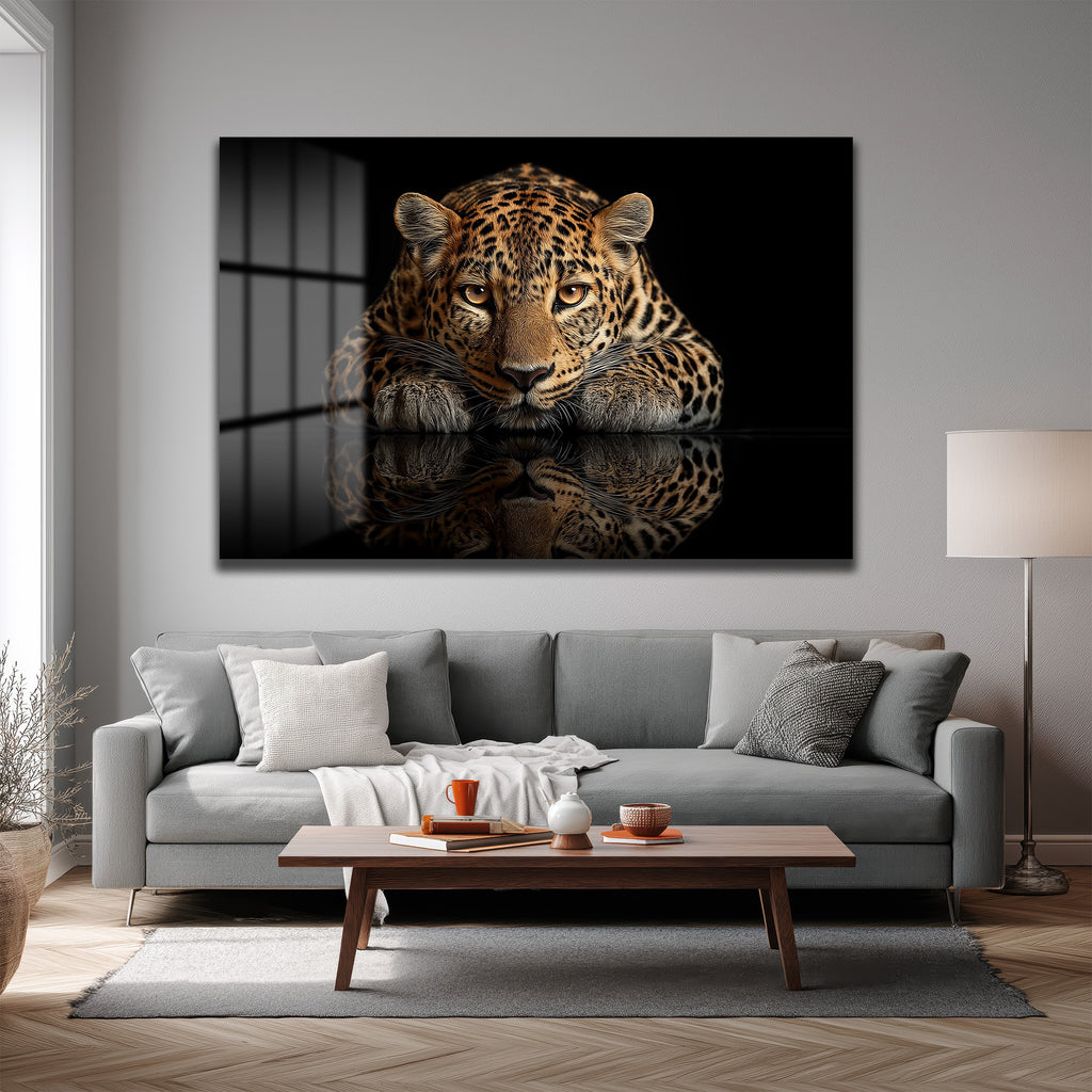 Asil Bakış: Leopar Temalı Modern Temperli Cam Tablo