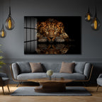 Asil Avcı: Leopar Temalı Modern Cam Tablo