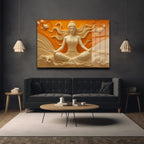 Huzur Meditasyonu: Lotus ve Dalgaların Dansı Temperli Cam Tablo