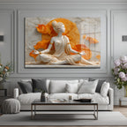 Zen Lotus Meditasyonu: Huzur Veren Dekoratif Cam Tablo