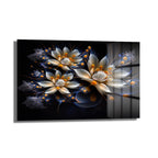 Eterik Işıltı: Lotus Çiçekleri Modern Cam Tablo