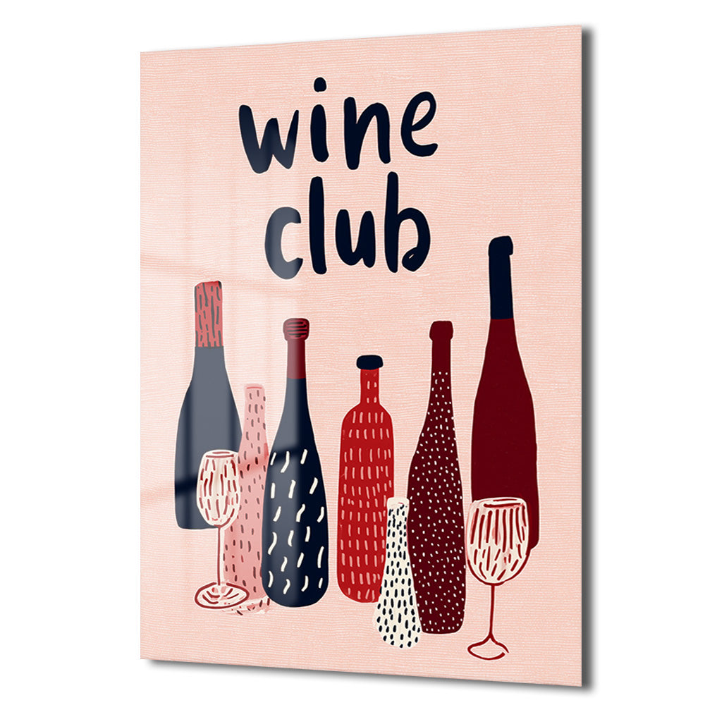Wine Club Modern Cam Tablo: Keyifli Anların Dekoratif Yansıması