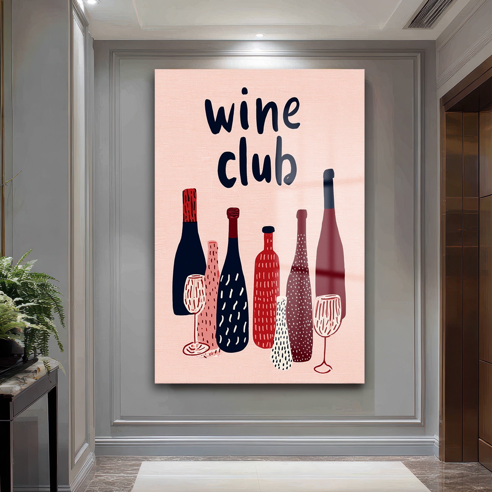 Wine Club Modern Cam Tablo: Keyifli Anların Dekoratif Yansıması