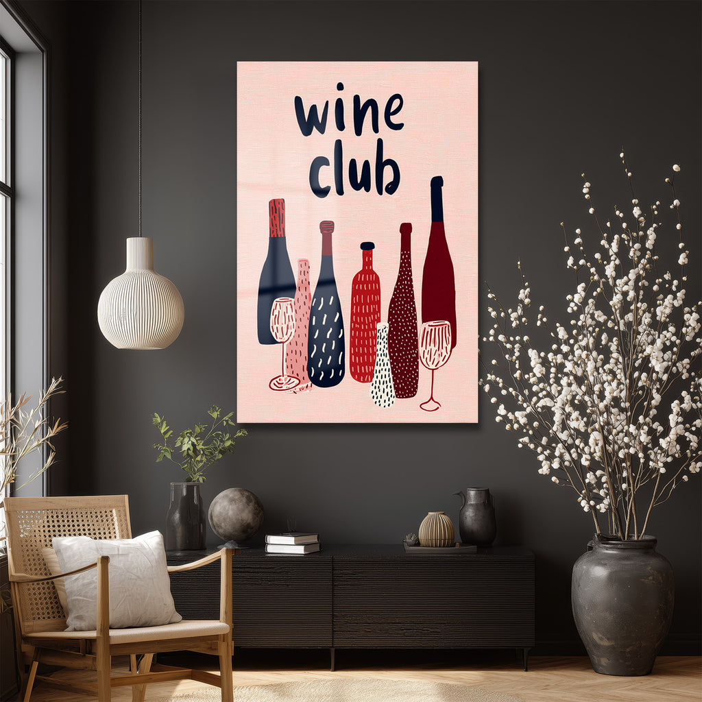 Wine Club Modern Cam Tablo: Keyifli Anların Dekoratif Yansıması