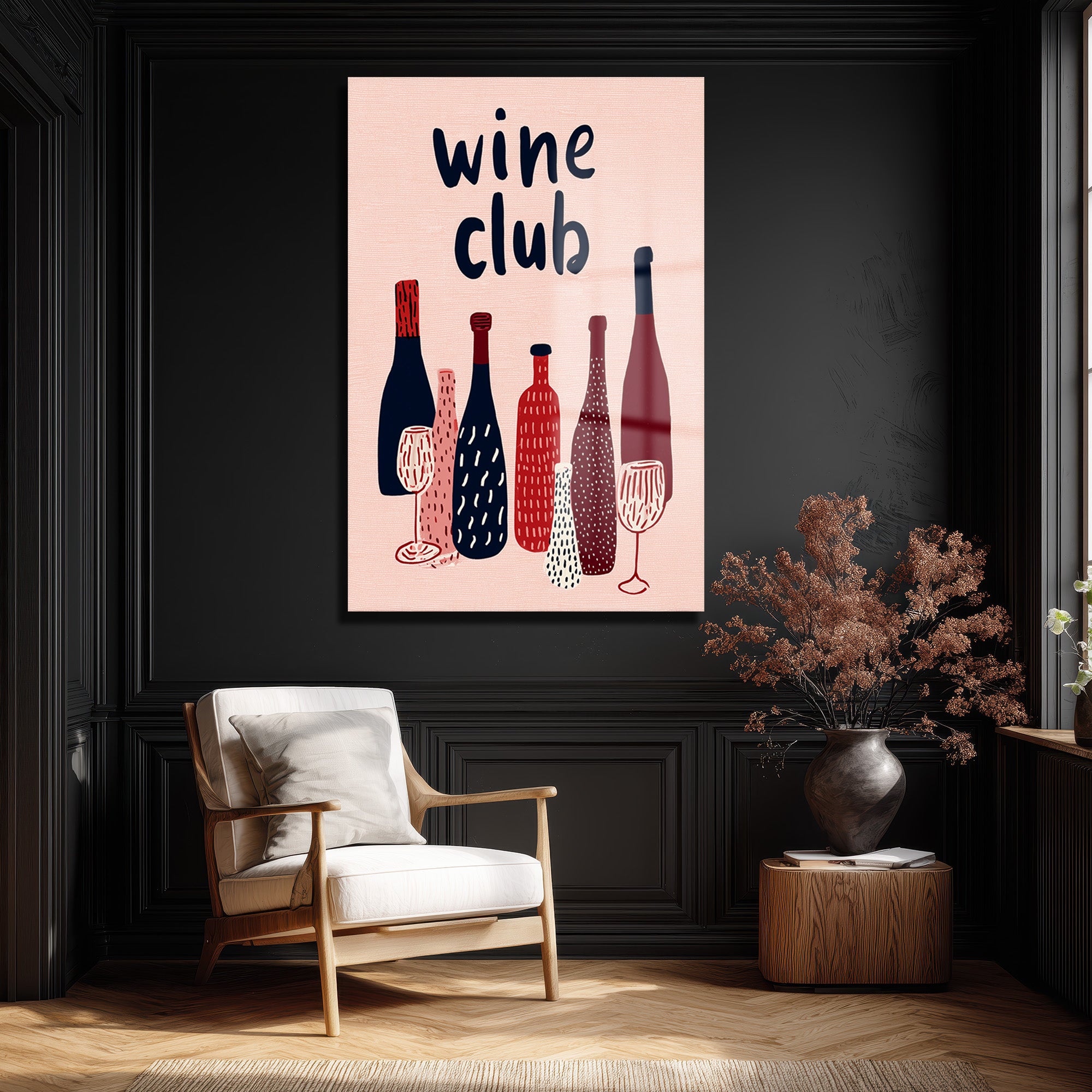 Wine Club Modern Cam Tablo: Keyifli Anların Dekoratif Yansıması