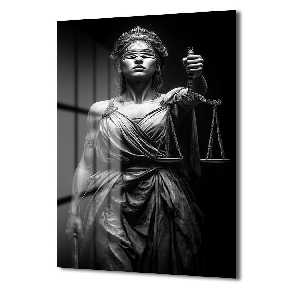 Adalet Tanrıçası Themis: Güçlü ve Modern Cam Tablo