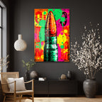 Enerjik Patlama: Pop Art Mermi Temalı Dekoratif Cam Tablo