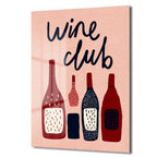 Wine Club Temalı Şık Cam Tablo: Modern Mutfak ve Salon Dekoru
