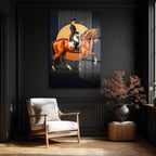 Asil Duruş: At Binici ve Geometrik Desenli Temperli Cam Tablo