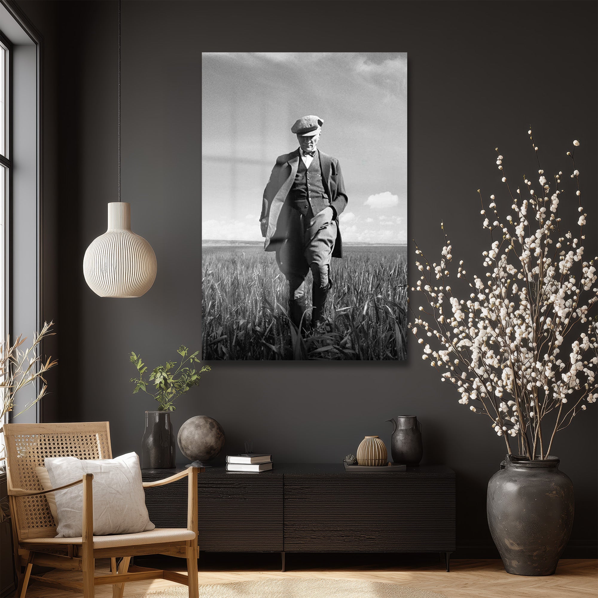 Büyük Önder Atatürk: Umut ve Vizyon Temalı Dekoratif Cam Tablo