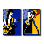 Rock N Roll Enerjisi Pop Art Cam Tablo Seti