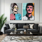 Pop Art Portreler Cam Tablo | Modern Sanat Duvar Dekoru
