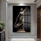Adalet Tanrıçası Themis Heykeli Modern Cam Tablo