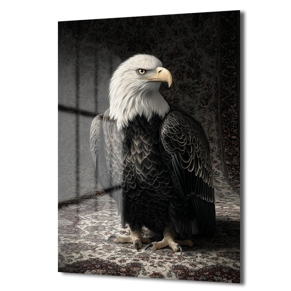 Asil Kartalın Görkemi: Güçlü Duruş Cam Tablo