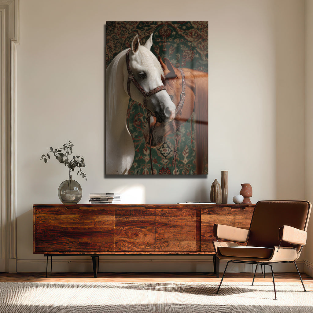 Asil Atlar ve Desenler Cam Tablo: Evinize Zarafet Katın