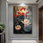 Lotus Zarafeti Cam Tablo: Huzur Veren Modern Sanat