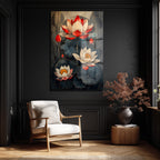Lotus Zarafeti Cam Tablo: Huzur Veren Modern Sanat