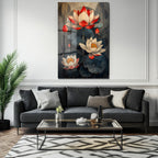 Lotus Zarafeti Cam Tablo: Huzur Veren Modern Sanat