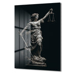 Adalet Tanrıçası Themis Heykeli Modern Cam Tablo