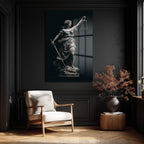 Adalet Tanrıçası Themis Heykeli Modern Cam Tablo