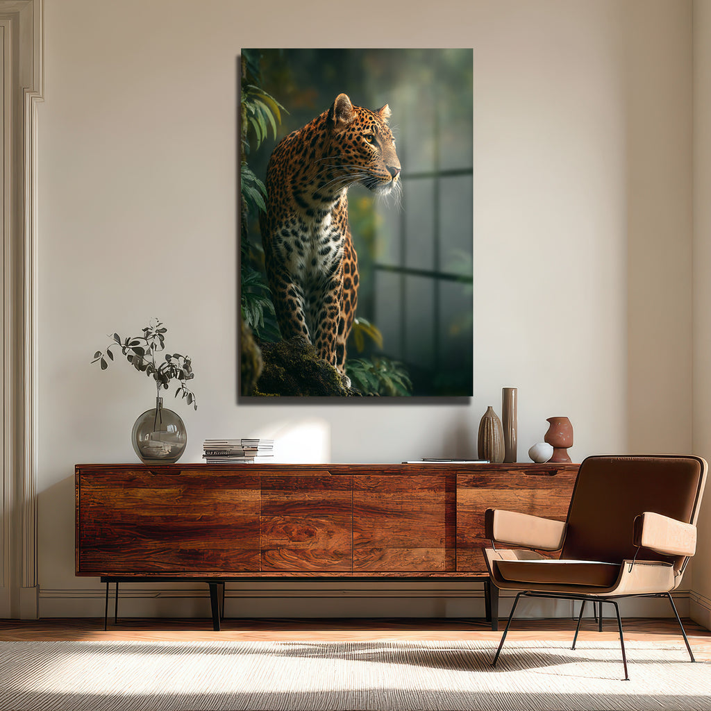 Vahşi Zarafet Leopar Cam Tablo