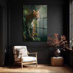 Vahşi Zarafet Leopar Cam Tablo