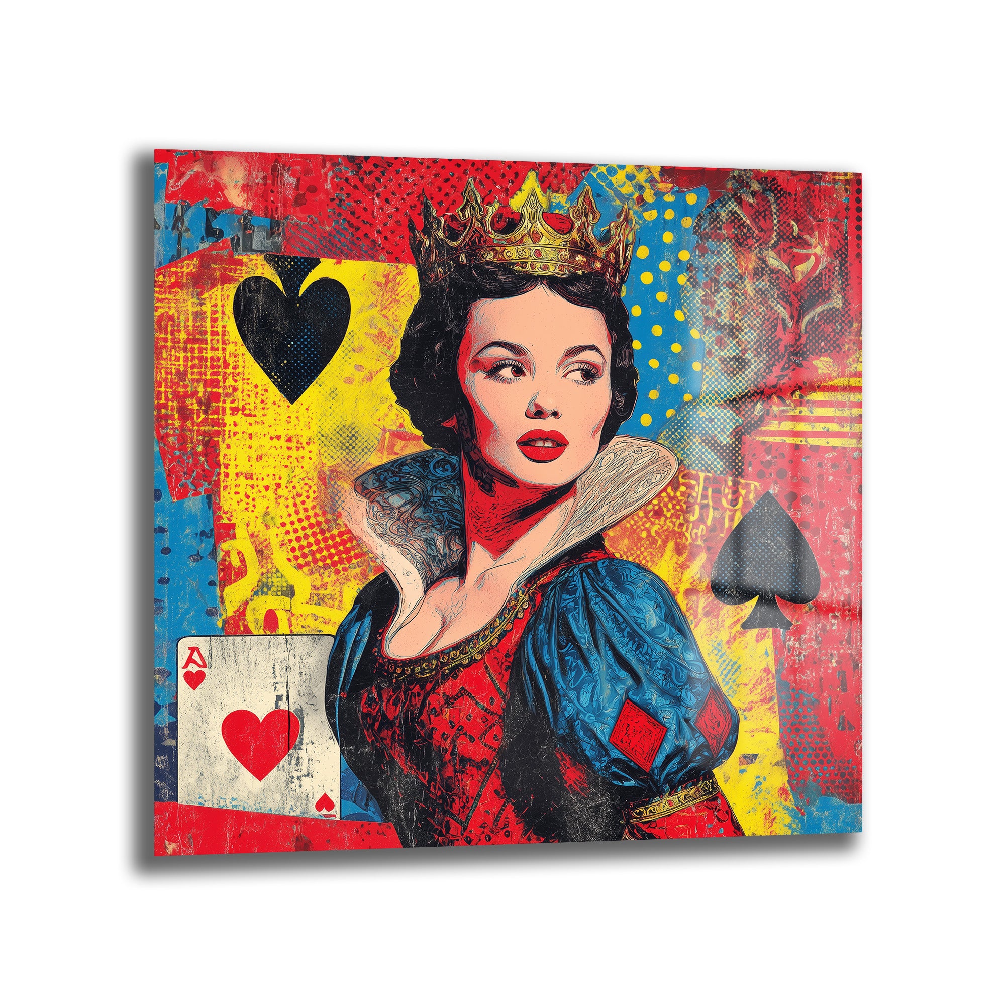 Kraliçe Pop Art Cam Tablo - Duvarlarınızı Sanatla Buluşturun