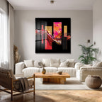 Enerjik Akışkan Sanat Cam Tablo - Modern Duvar Dekoru