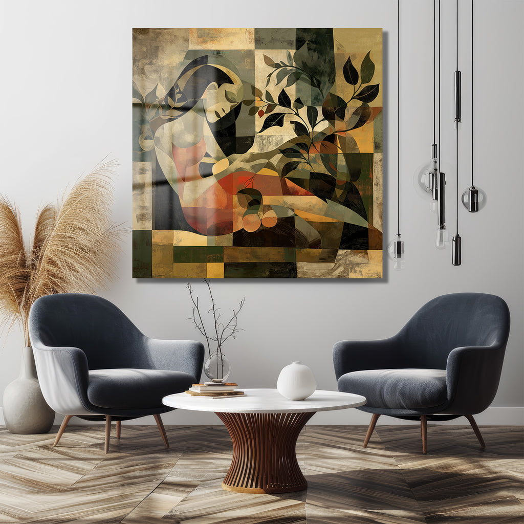 Doğanın Fısıltısı: Modern Sanat Figürlü Estetik Cam Tablo