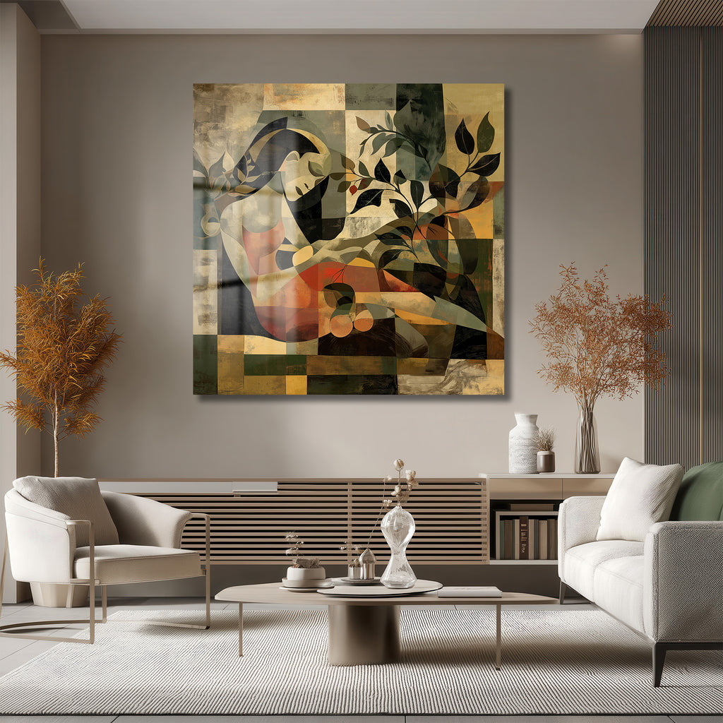 Doğanın Fısıltısı: Modern Sanat Figürlü Estetik Cam Tablo