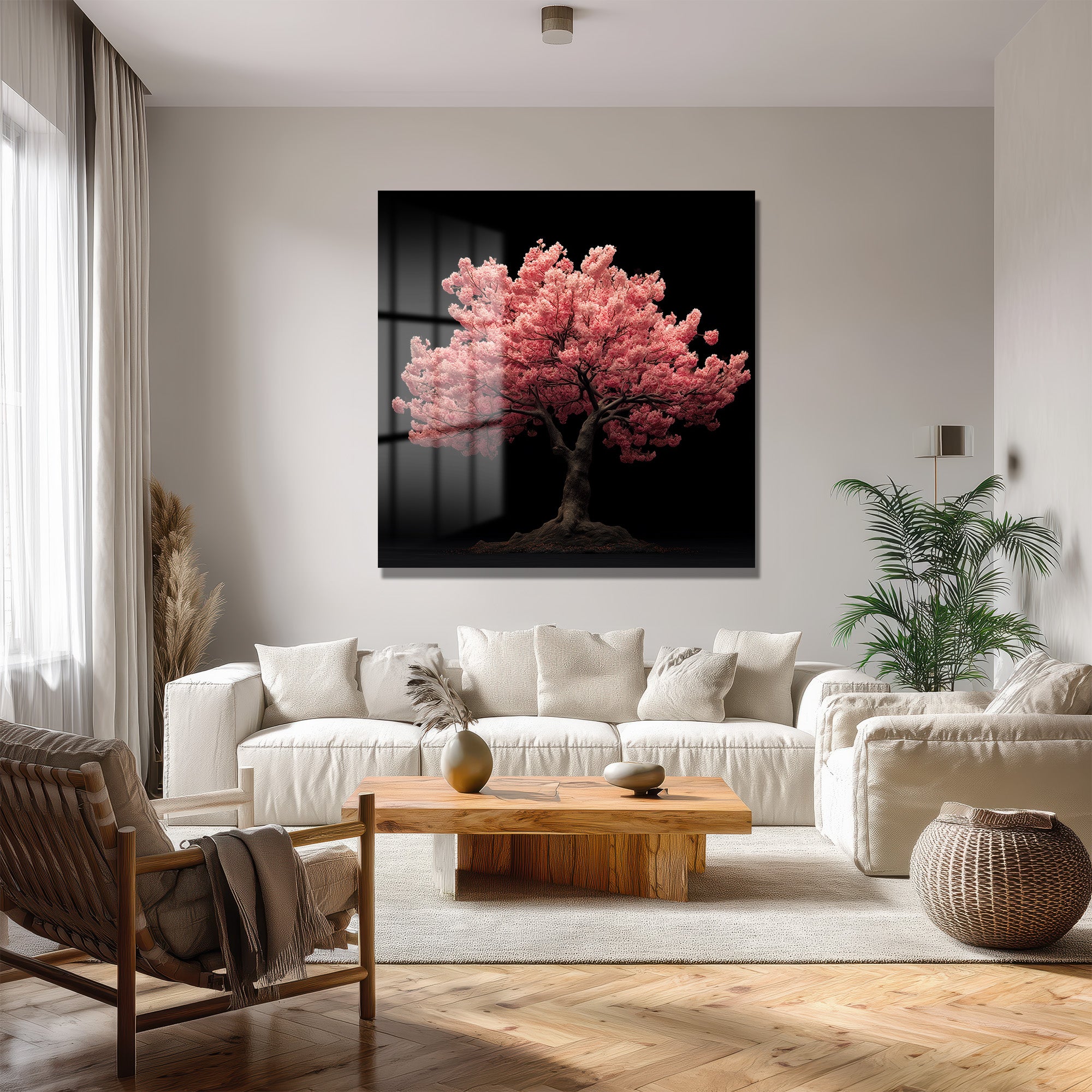 Büyüleyici Sakura Ağacı Cam Tablo - Japon Kiraz Çiçekleri
