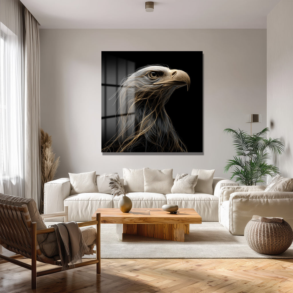 Kartalın Ruhani Gücü: Modern Sanat Cam Tablo