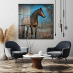 Mistik At Figürlü Modern Sanat Cam Tablo