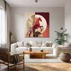 Asil Atın Dansı Gold Detaylı Modern Cam Tablo