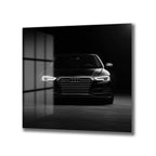 Lüks Siyah Audi Otomobil Cam Tablo – Modern Sanat Duvar Dekoru