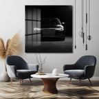 Lüks Siyah Audi Otomobil Cam Tablo – Modern Sanat Duvar Dekoru