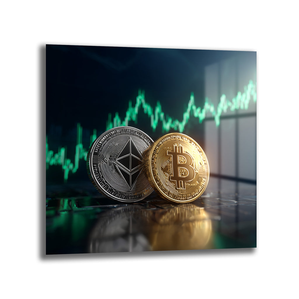 Bitcoin Ethereum Kripto Para Borsası Modern Cam Tablo