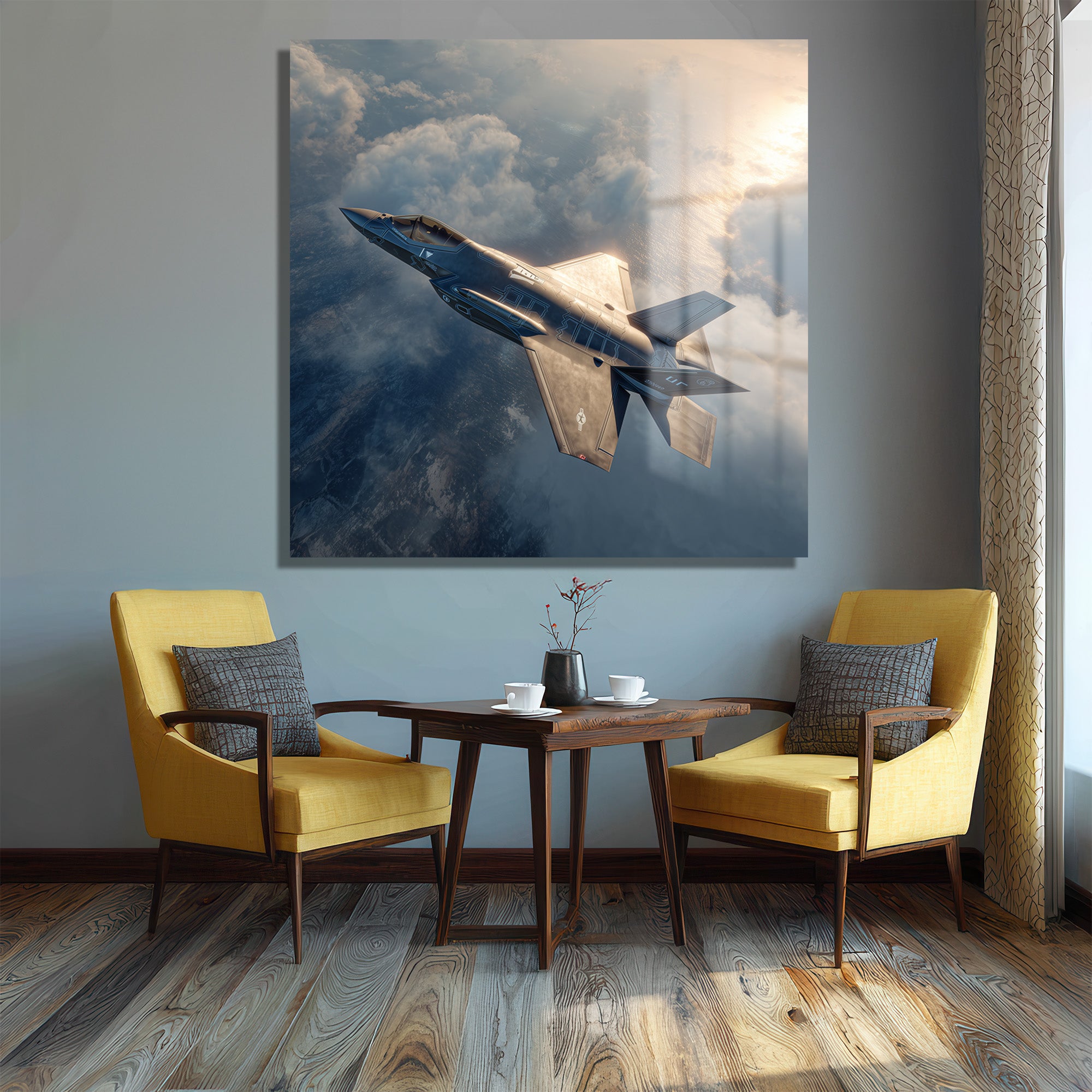 Göklerin Hakimi F-35 Jet Uçağı Cam Tablo