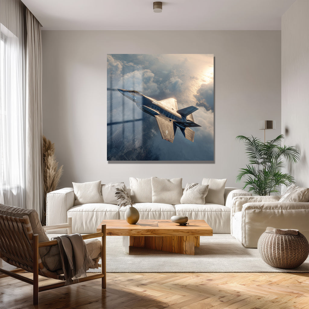 Göklerin Hakimi F-35 Jet Uçağı Cam Tablo