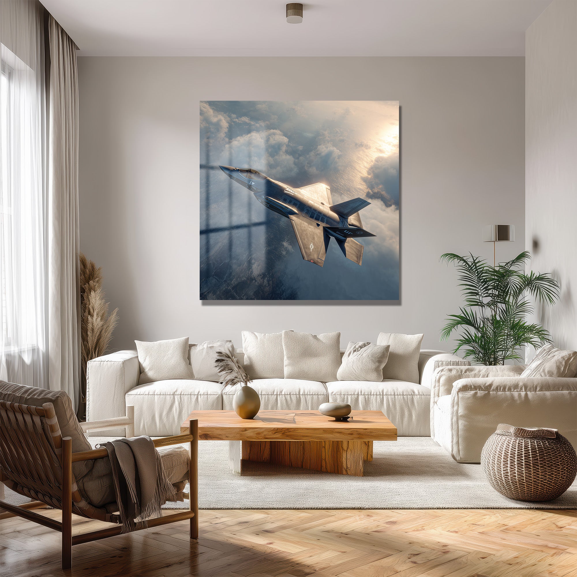 Göklerin Hakimi F-35 Jet Uçağı Cam Tablo