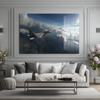 Gökyüzünde Süzülen F-15 Kartal Cam Tablo