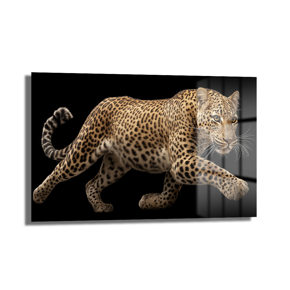 Vahşi Zarafet Leopar Cam Tablo - Modern Duvar Sanatı
