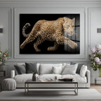 Vahşi Zarafet Leopar Cam Tablo - Modern Duvar Sanatı