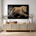 Vahşi Zarafet Leopar Cam Tablo - Modern Duvar Sanatı