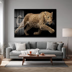 Vahşi Zarafet Leopar Cam Tablo - Modern Duvar Sanatı