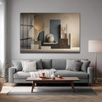 Soyut Geometrik Formlar Cam Tablo - Modern Sanat Eseri